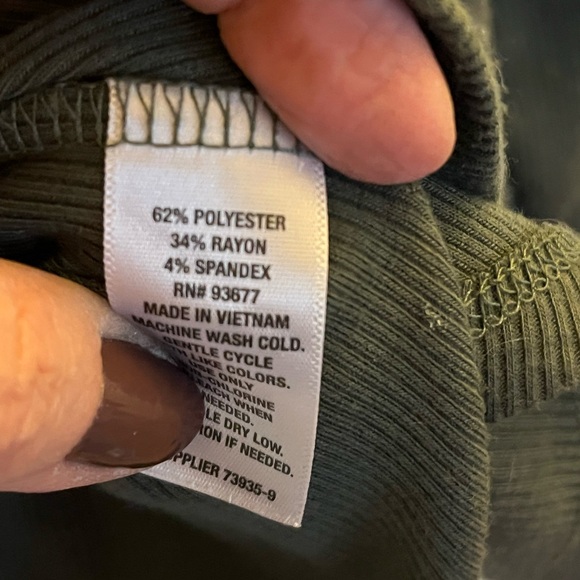 ANA Olive Soft Ribbed Henley - Picture 5 of 5